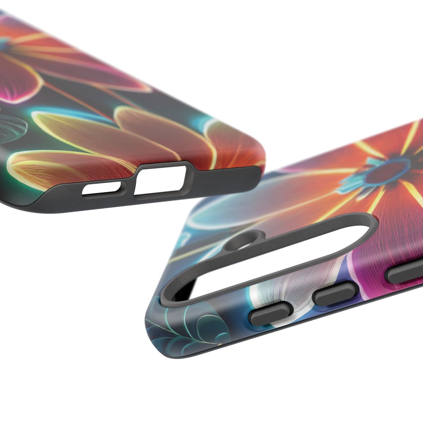Vibrant Neon Flowers Tough Phone Case