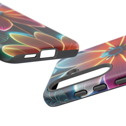 Vibrant Neon Flowers Tough Phone Case