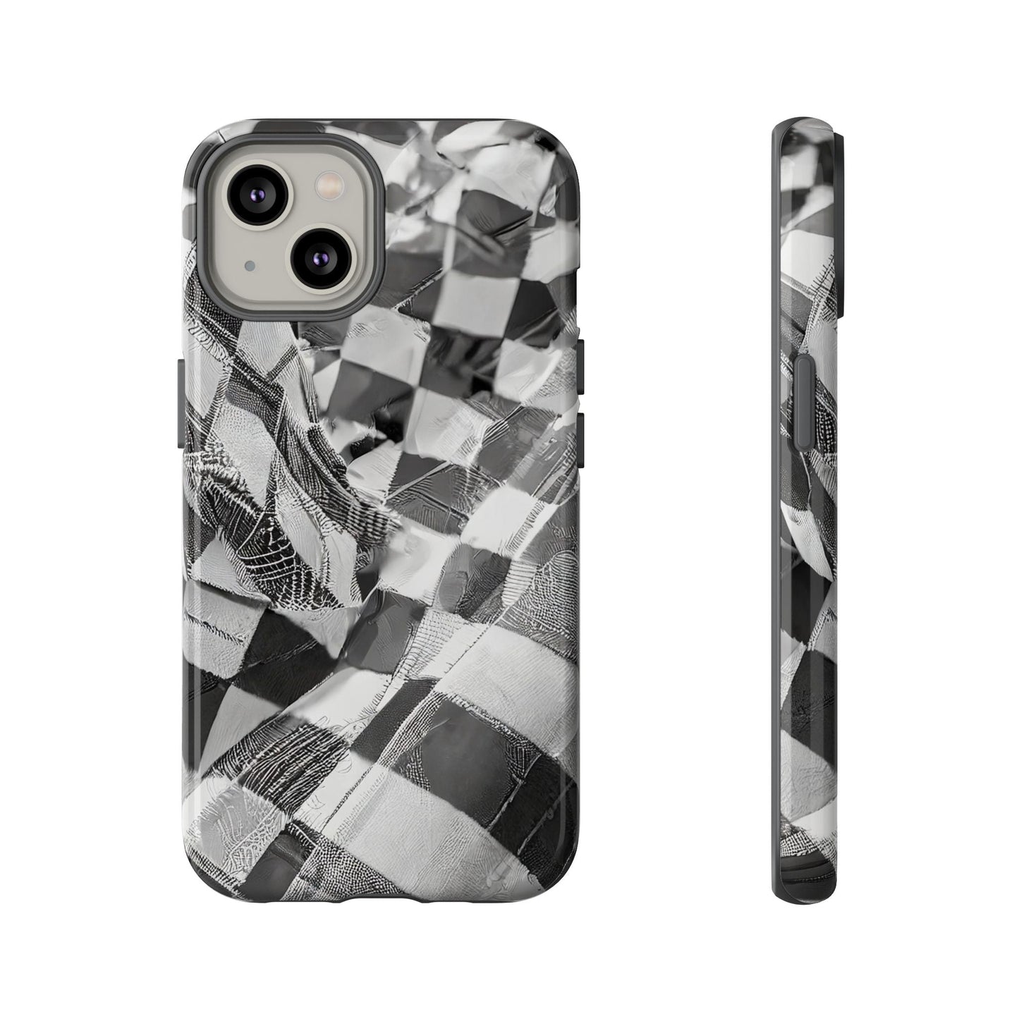 Abstract Checker Print Tough Phone Case