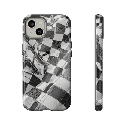 Abstract Checker Print Tough Phone Case