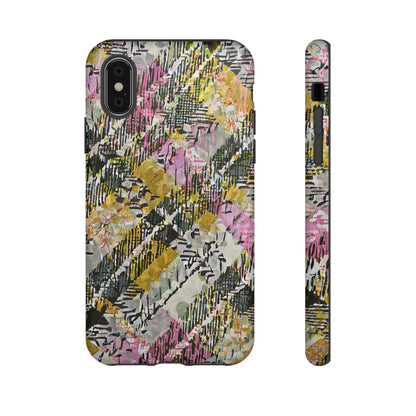 Purple Plaid Floral Artistic Tough Phone Case