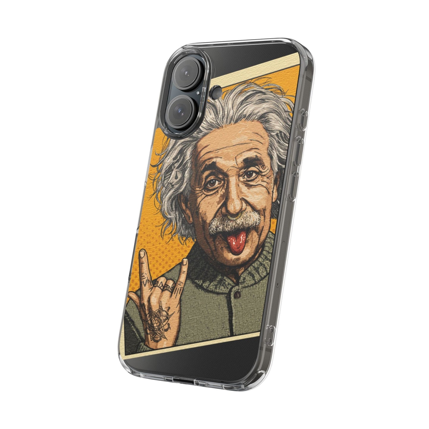 Edgy Einstein Clear Phone Cases