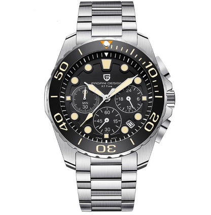 Stainless‑Steel Diver Chronograph Watch – Aquaracer‑Style Luxury Sports Timepiece