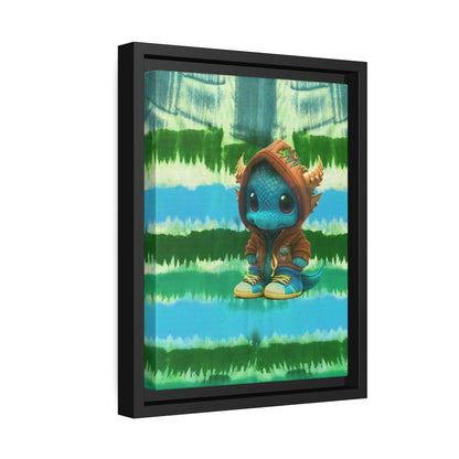 Baby Dragon Jam Aqua Matte Canvas with Black Frame
