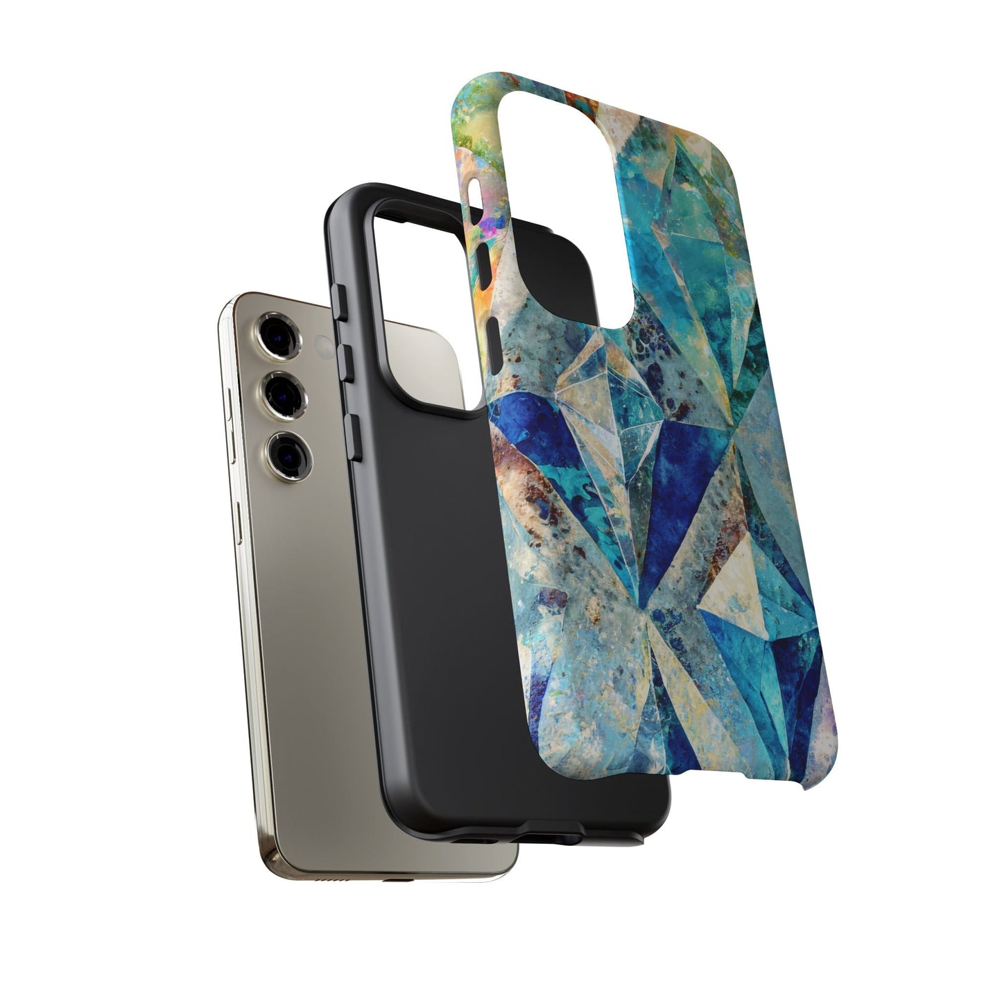 Diamond Blue Abstract Tough Phone Case