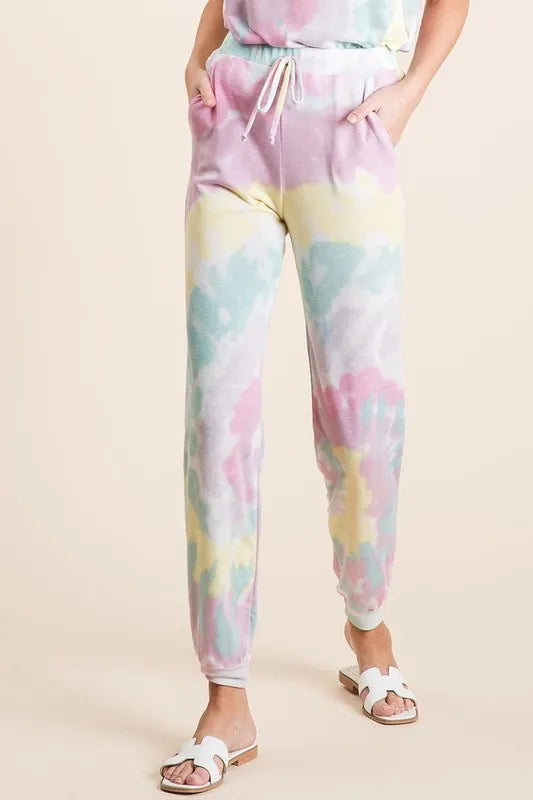 BiBi Tie Dye French Terry Casual Pants