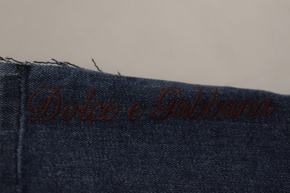 Dolce & Gabbana Multicolor Patchwork DG Fashion Wide Leg Denim Pant