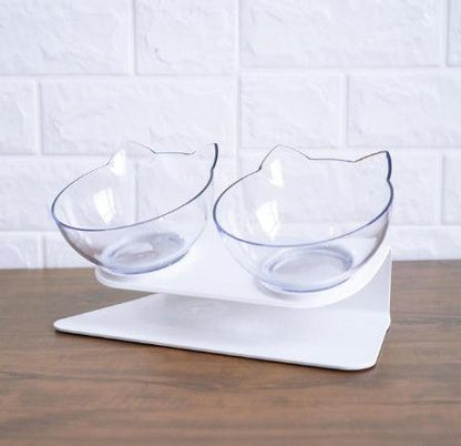 Cat Inclined Transparent Feeding Bowls