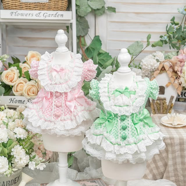 Luxury design dog Lacy Princess Puff Dress