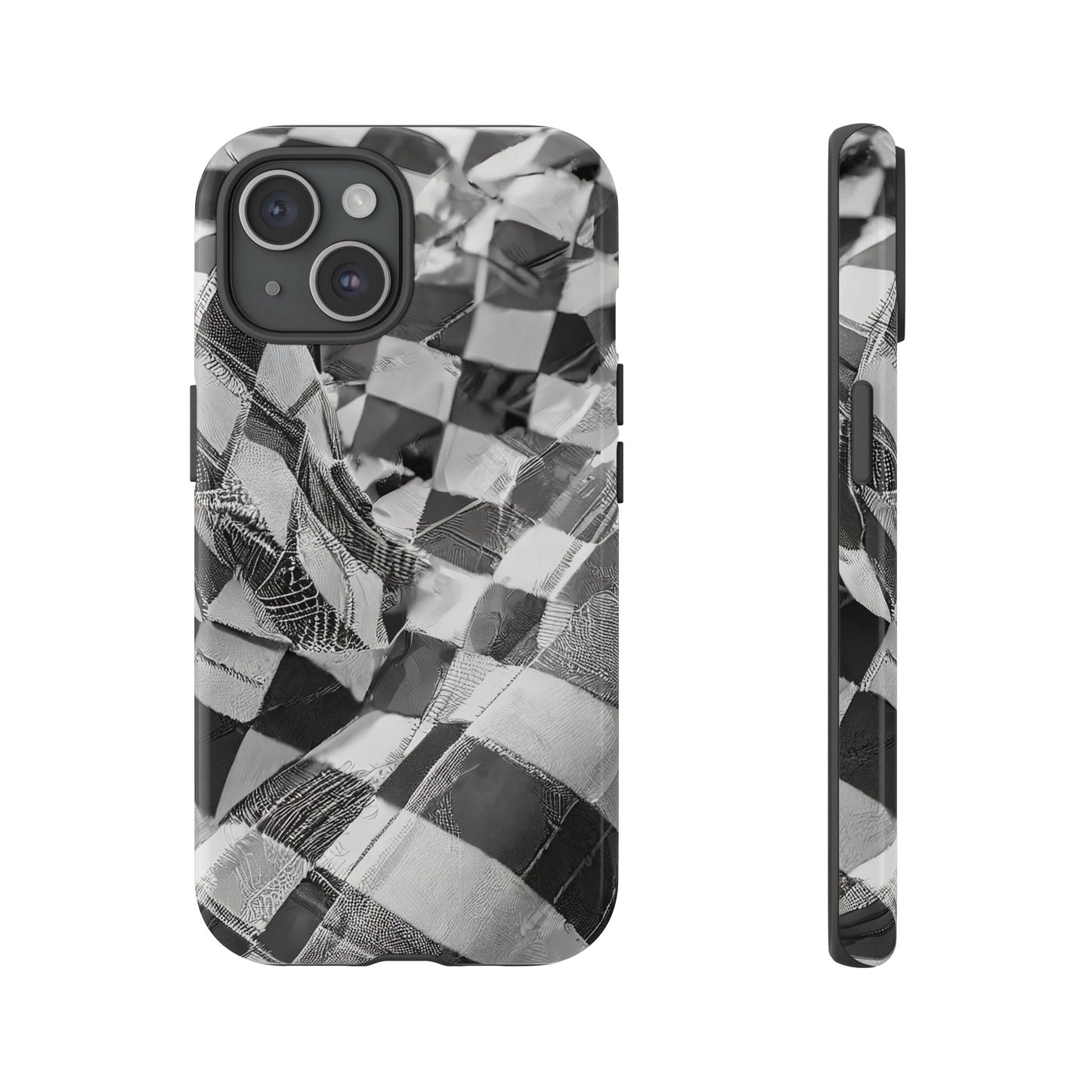 Abstract Checker Print Tough Phone Case