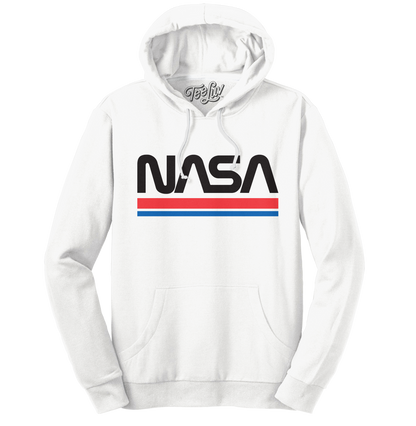 NASA Worm Logo Hooded Sweatshirt - White