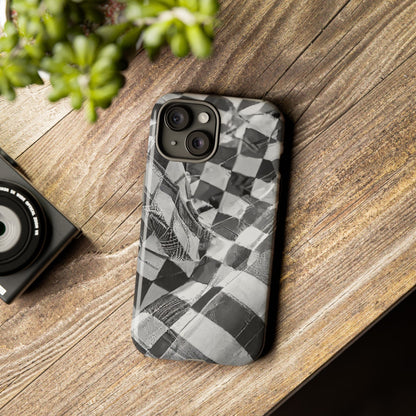 Abstract Checker Print Tough Phone Case