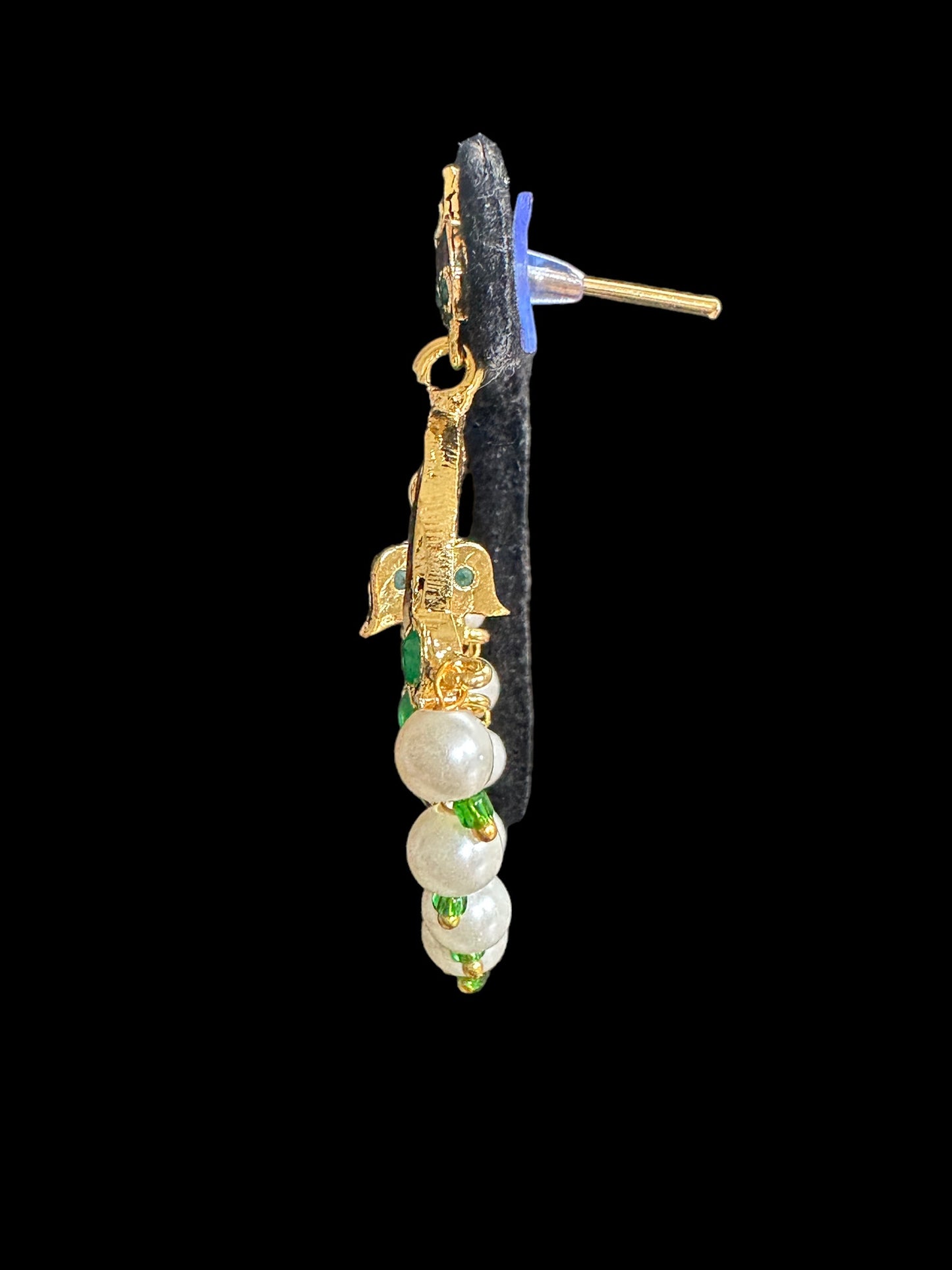 DER565 Nida chandbali medium sized ( green ) ( SHIPS IN 4 WEEKS  )