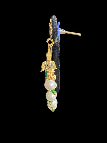 DER565 Nida chandbali medium sized ( green ) ( SHIPS IN 4 WEEKS  )