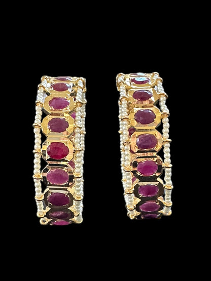 B156 Hyderabadi gold plated bangles in Ruby ( SHIPS IN 4 WEEKS )