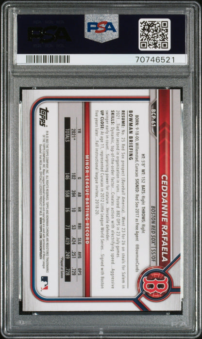 Graded 2022 Topps Bowman Mega Box Ceddanne Rafaela #BCP61 Rookie RC Baseball Card PSA 10 Gem Mint
