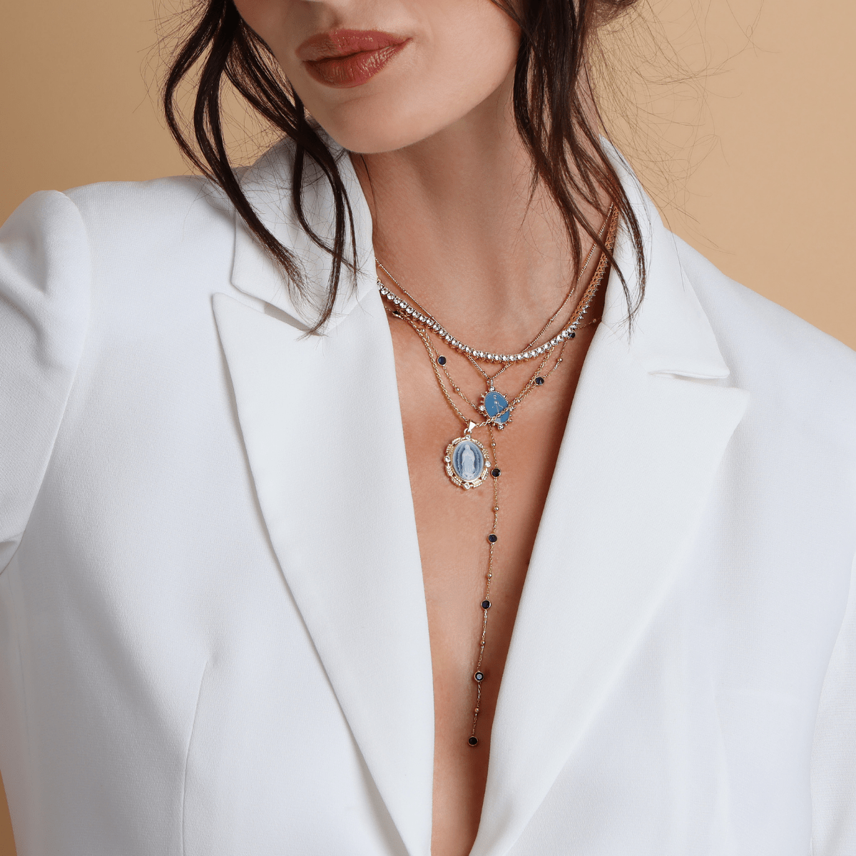 French Blue Lady Lourdes Pendant