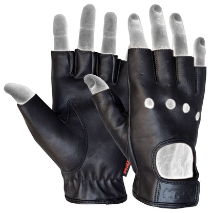 MRX Driving Gloves soft Leather Unlined Motorbike Riding Half Fingers Glove for Unisex - Triathlete Store