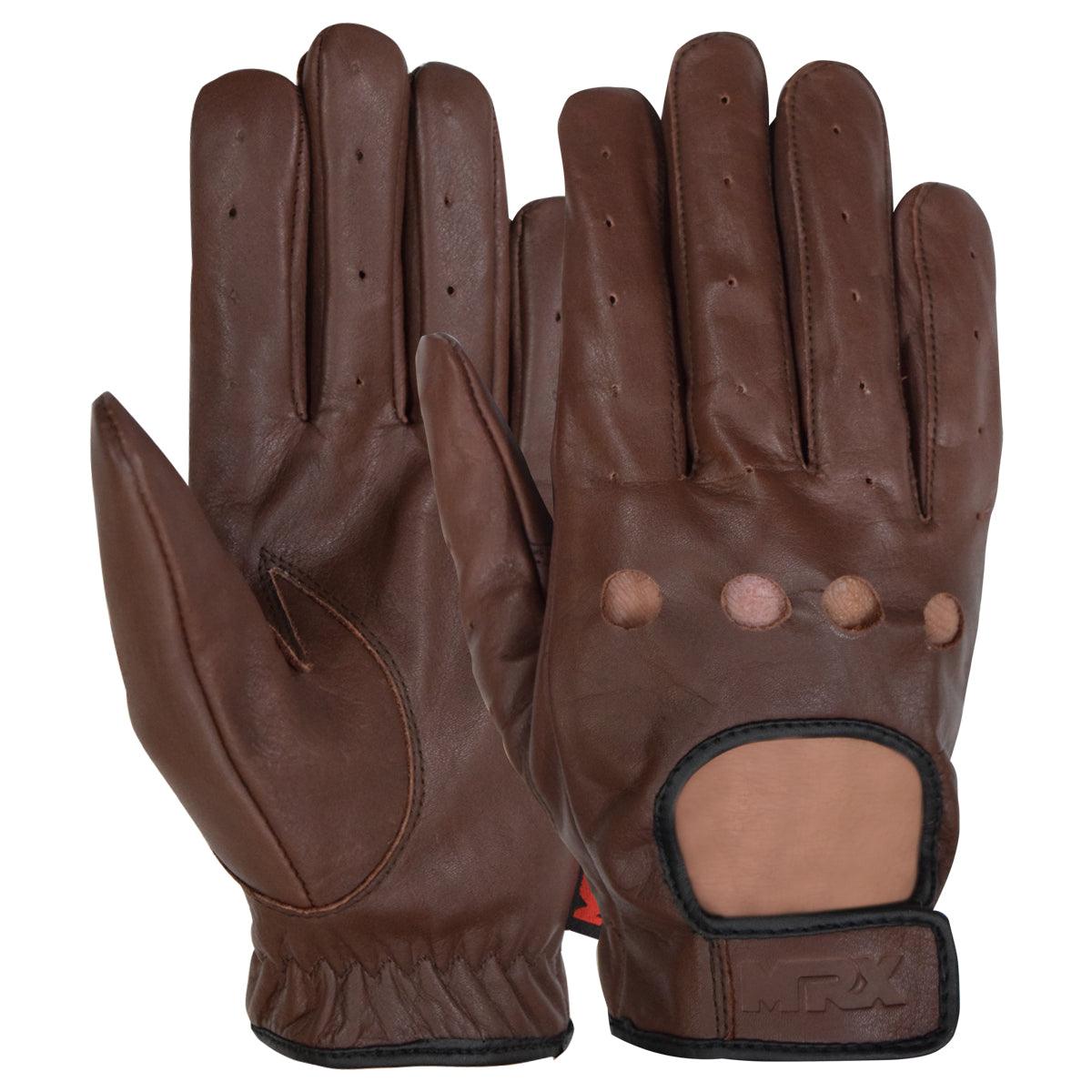 MRX Driving Gloves Basic Soft Cofferse Outdoor Glove Goat Leather Full Finger - Triathlete Store