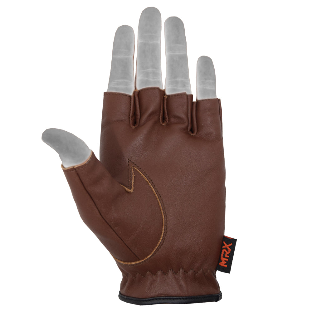 MRX Driving Gloves soft Leather Unlined Motorbike Riding Half Fingers Glove for Unisex - Triathlete Store