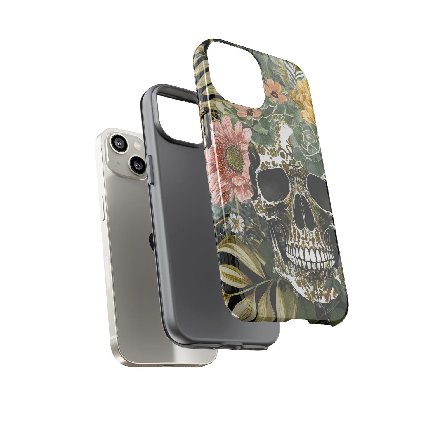 Floral Skull Tough Phone Case