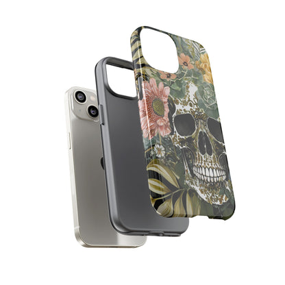 Floral Skull Tough Phone Case