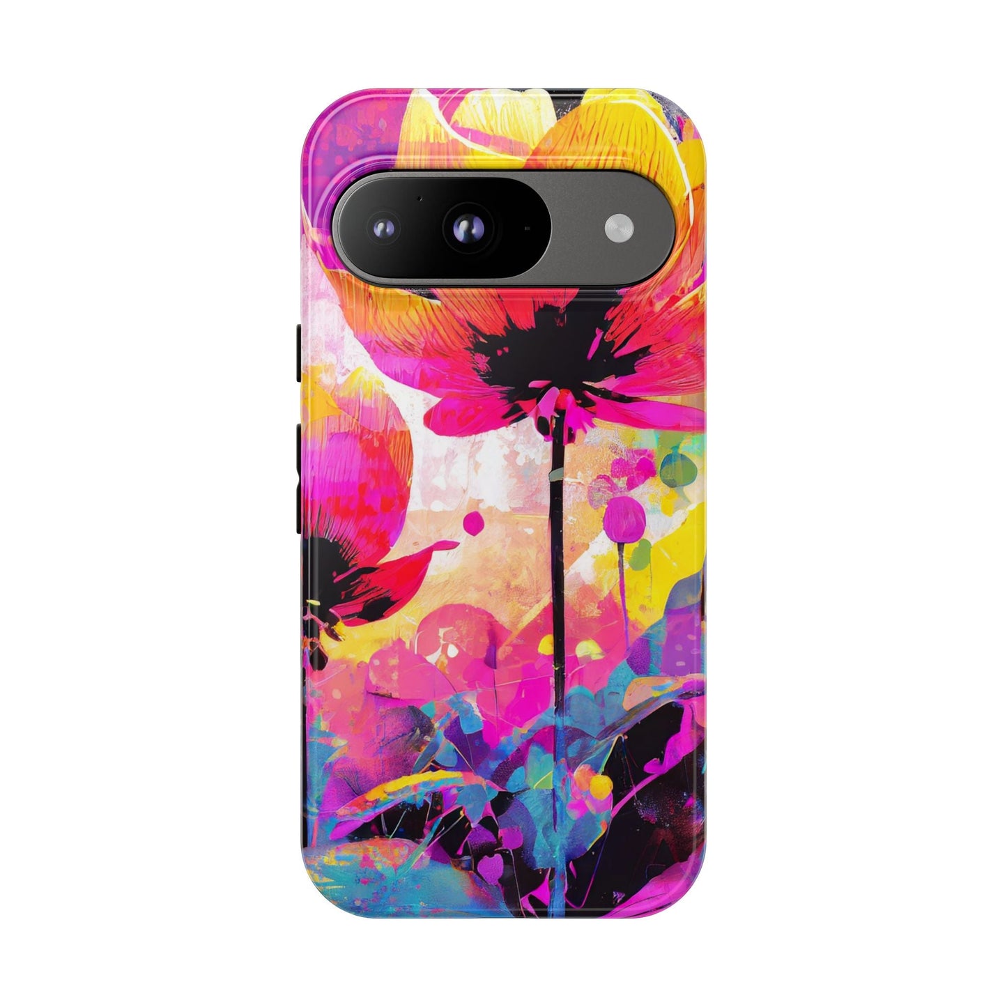 Neon Floral Tough Phone Case