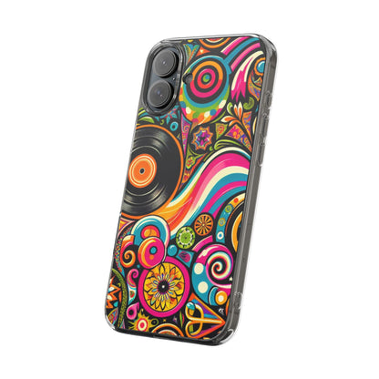 Colorful Vinyl Record Clear Phone Case