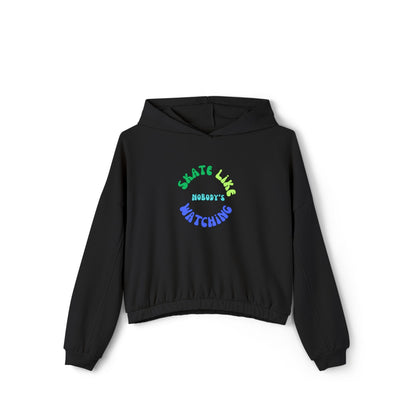 Women’s Cropped Blue/Green Skate Like Nobody's Watching Hoodie
