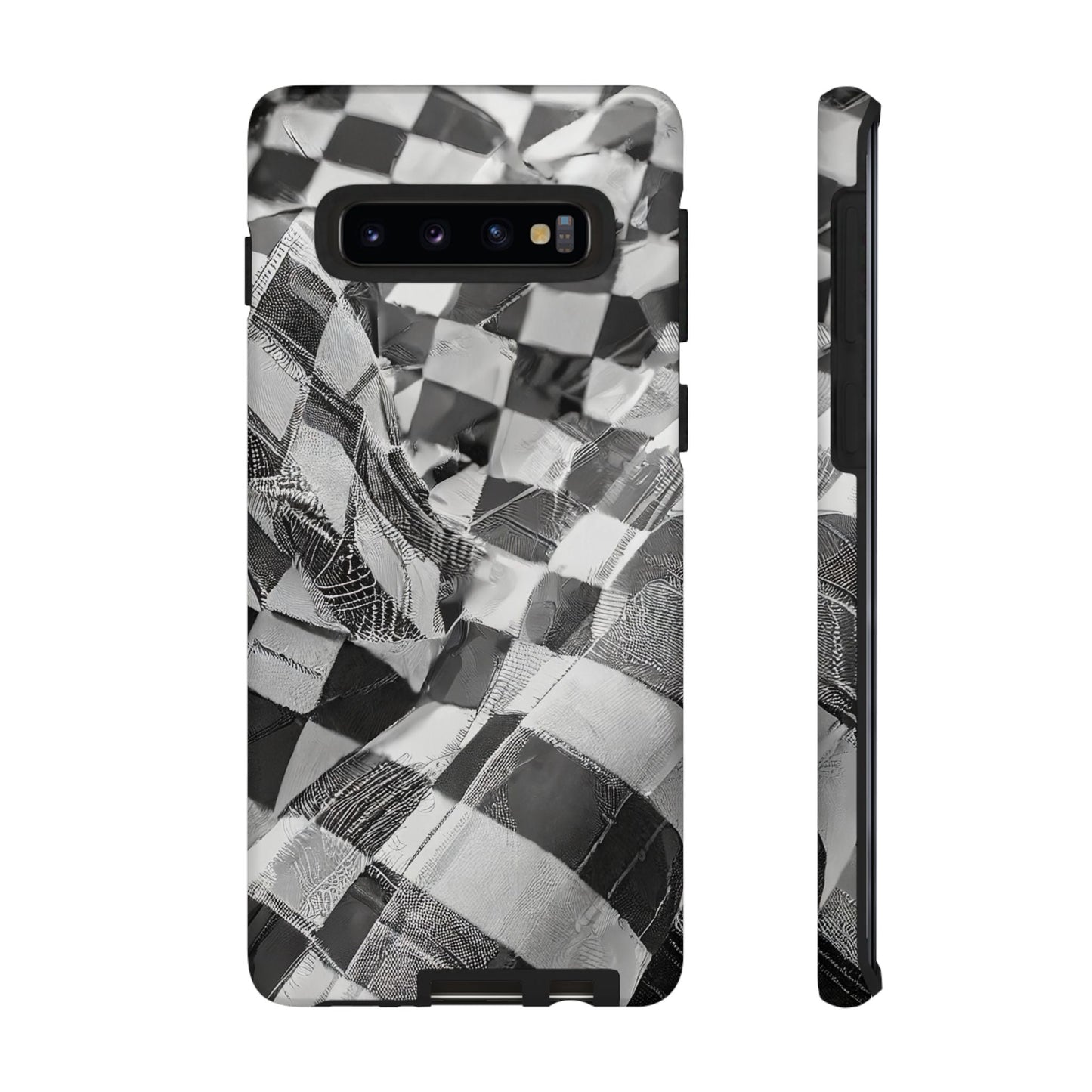 Abstract Checker Print Tough Phone Case