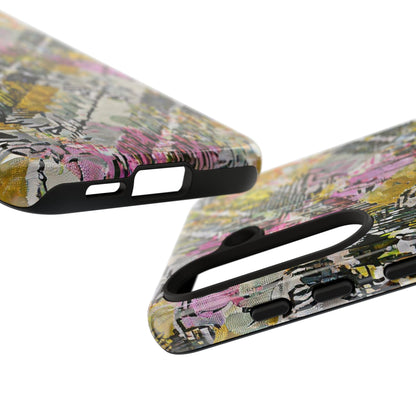 Purple Plaid Floral Artistic Tough Phone Case