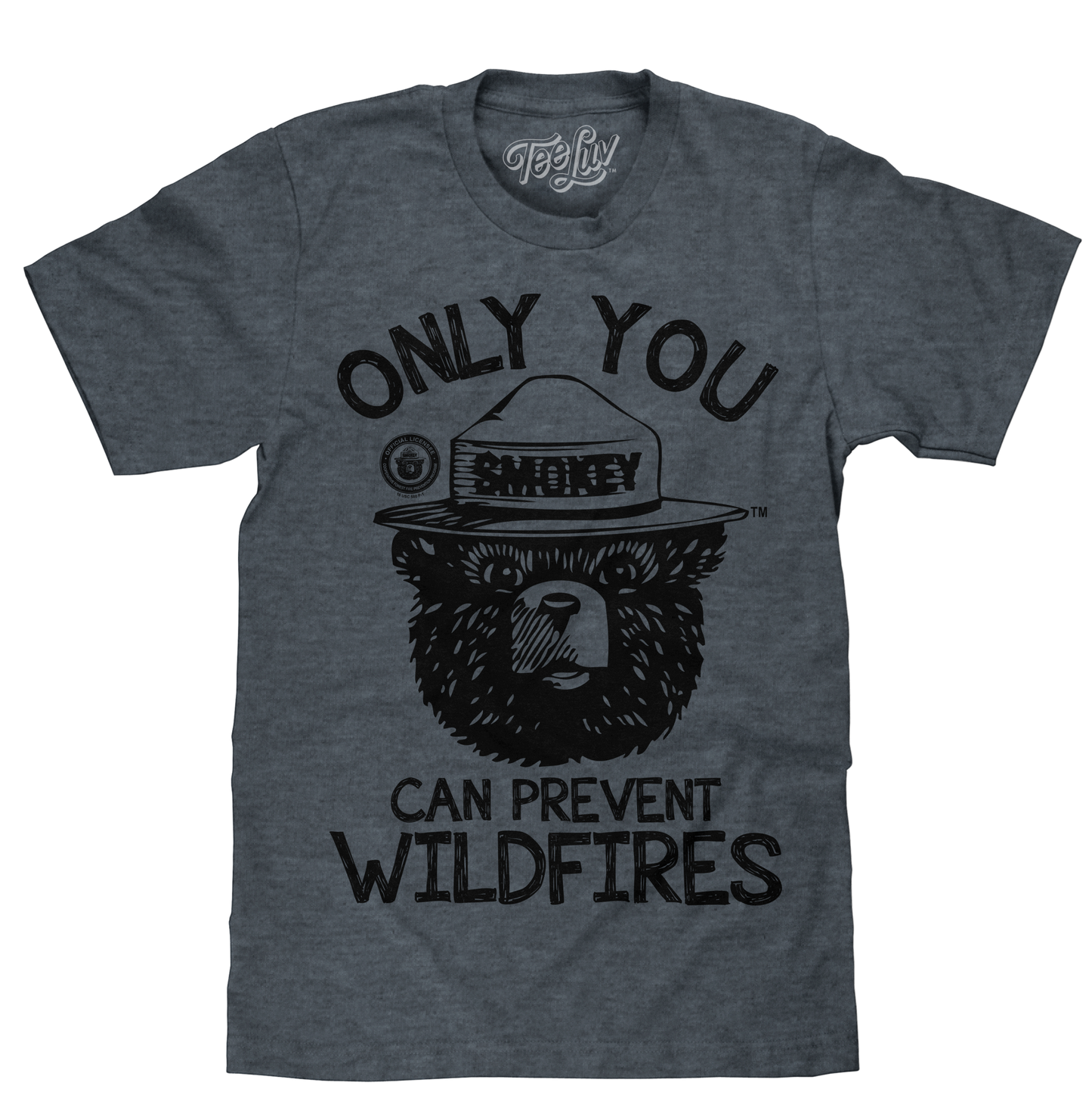 Smokey Bear Only You Can Prevent Wildfires T-Shirt - Indigo