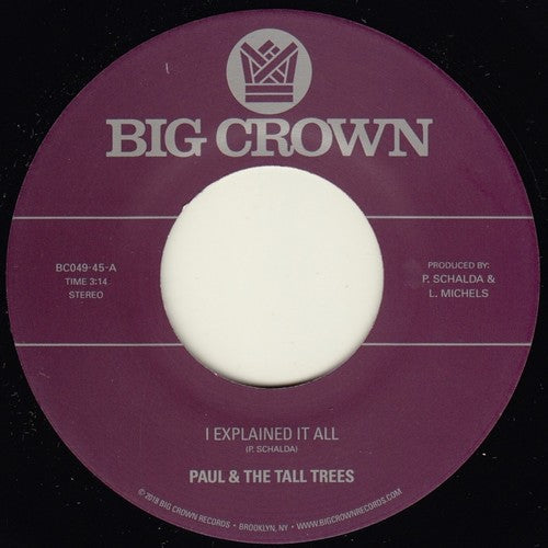 Paul & The Tall Trees - Explained It All / Watch Out - Vinyl Record