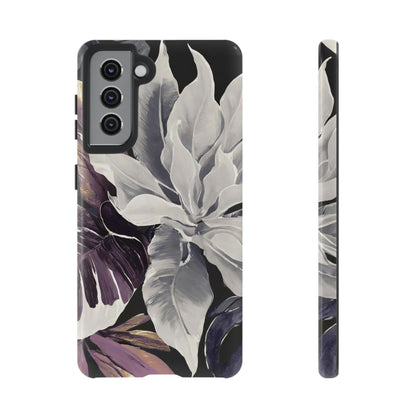 White & Plum Floral Tough Phone Case