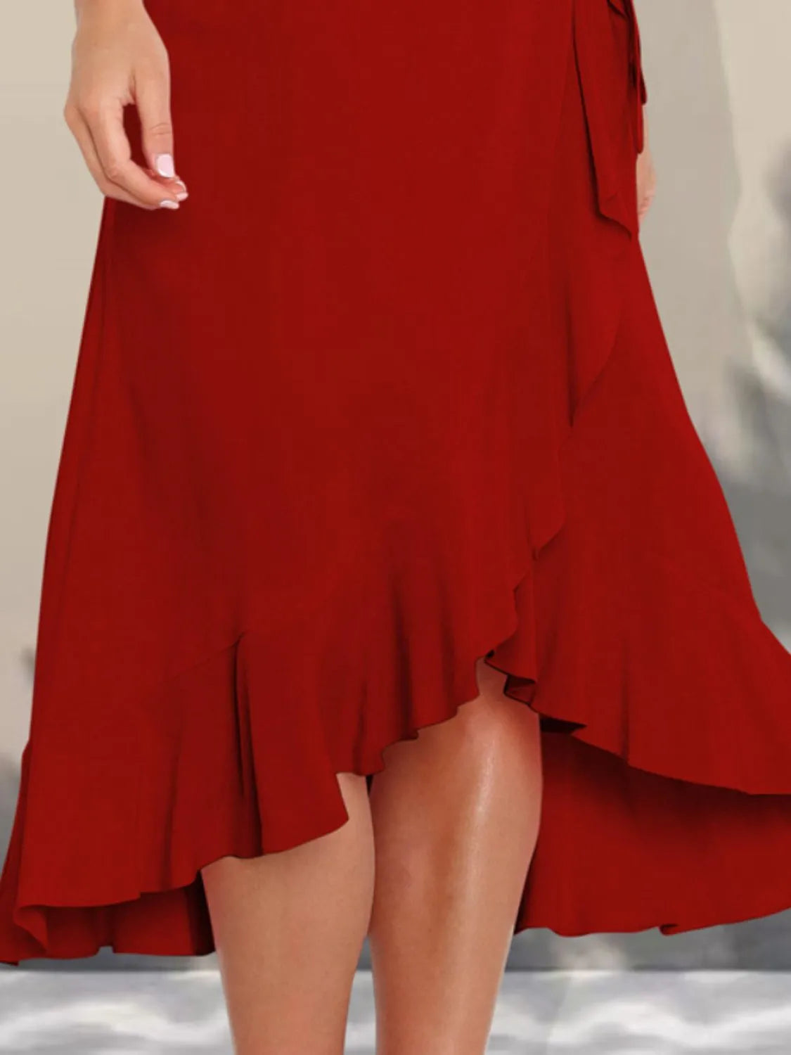 Ruffled Hem Tied Skirt