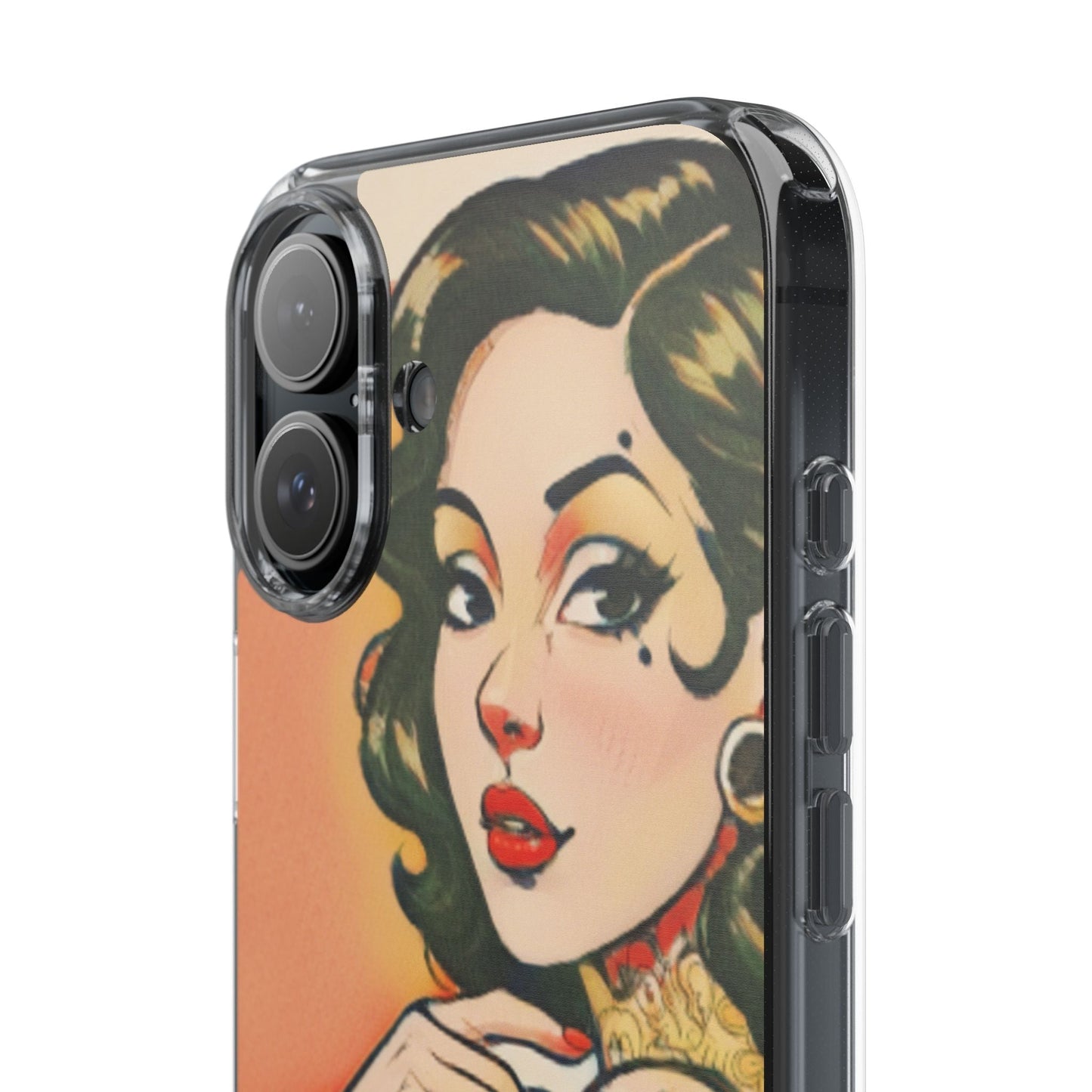 Retro Pin Up Clear Phone Case