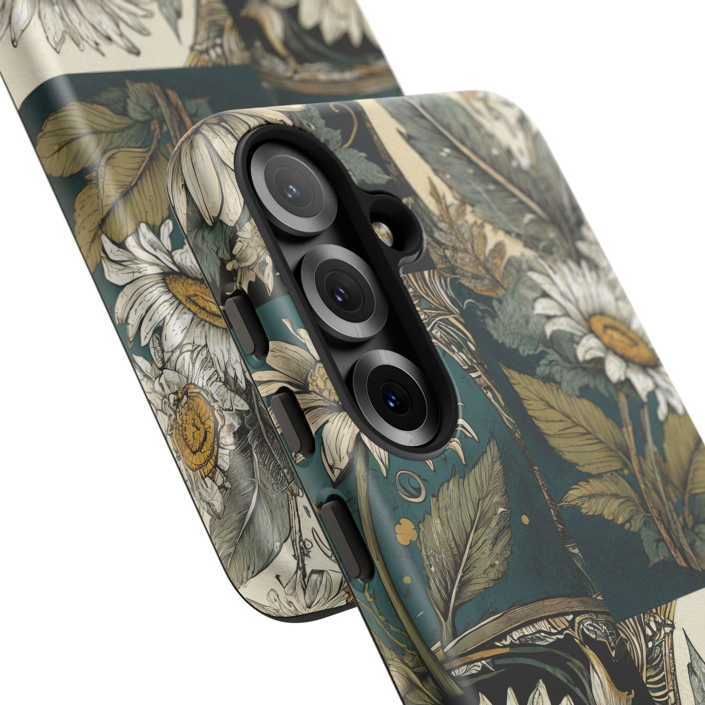 Abstract Teal Daisy Tough Phone Case