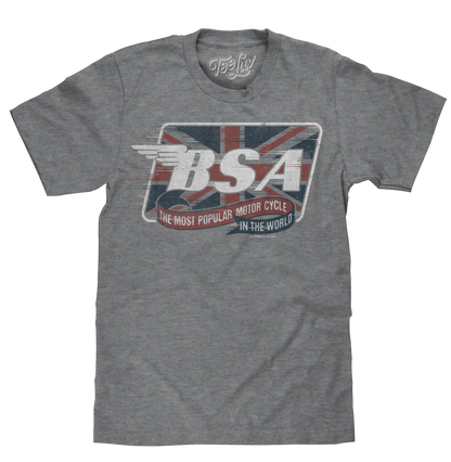BSA Motorcycles Union Jack T-Shirt - Gray
