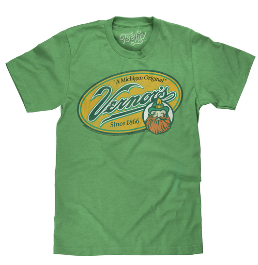Vernor's Ginger Ale Michigan Original T-Shirt - Heather Kelly Green