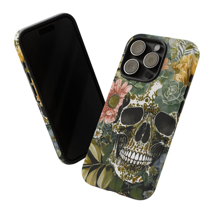Floral Skull Tough Phone Case