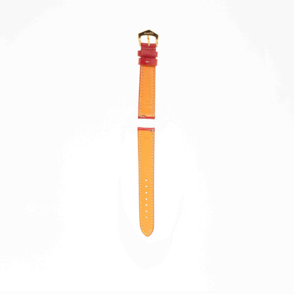 Red Hammered Calfskin Ecru Stitches Watch strap