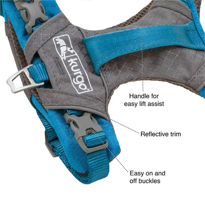 Journey Air Dog Harness, Vest Harnesses for Dogs, Pet Hiking Harness for Running & Walking, Reflective, Padded, Includes Control Handle, No Pull Front Clip (Orange, Small)