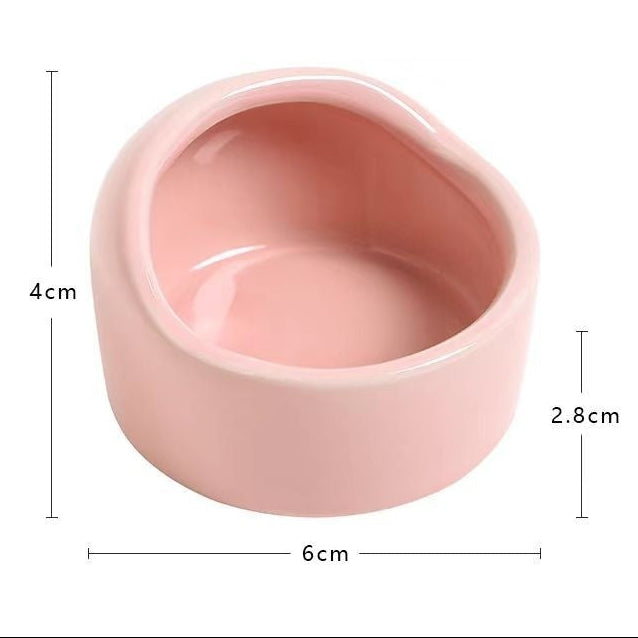 Glazed Ceramic Inward-Lip Feeder Dish