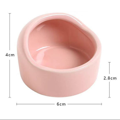 Glazed Ceramic Inward-Lip Feeder Dish