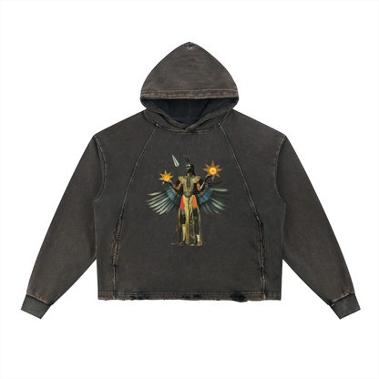 AmaruKhan O.G.'s Vintage Washed Frayed-Hem Hoodie