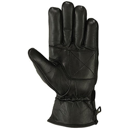 Mens Motorbike Gloves Cold Weather Motorcycle Riding Genuine Leather Black Glove-Black-Gray-XXL