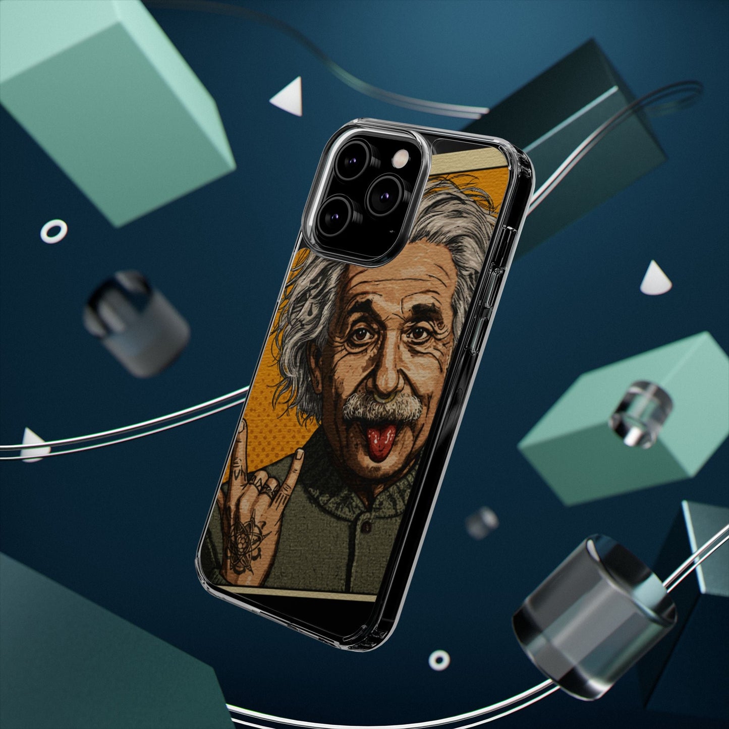Edgy Einstein Clear Phone Cases