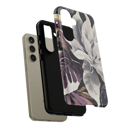 White & Plum Floral Tough Phone Case