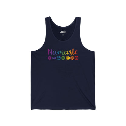 Namaste Chakra Tank Top – Rainbow Energy Alignment Yoga Tank (Unisex Fit)