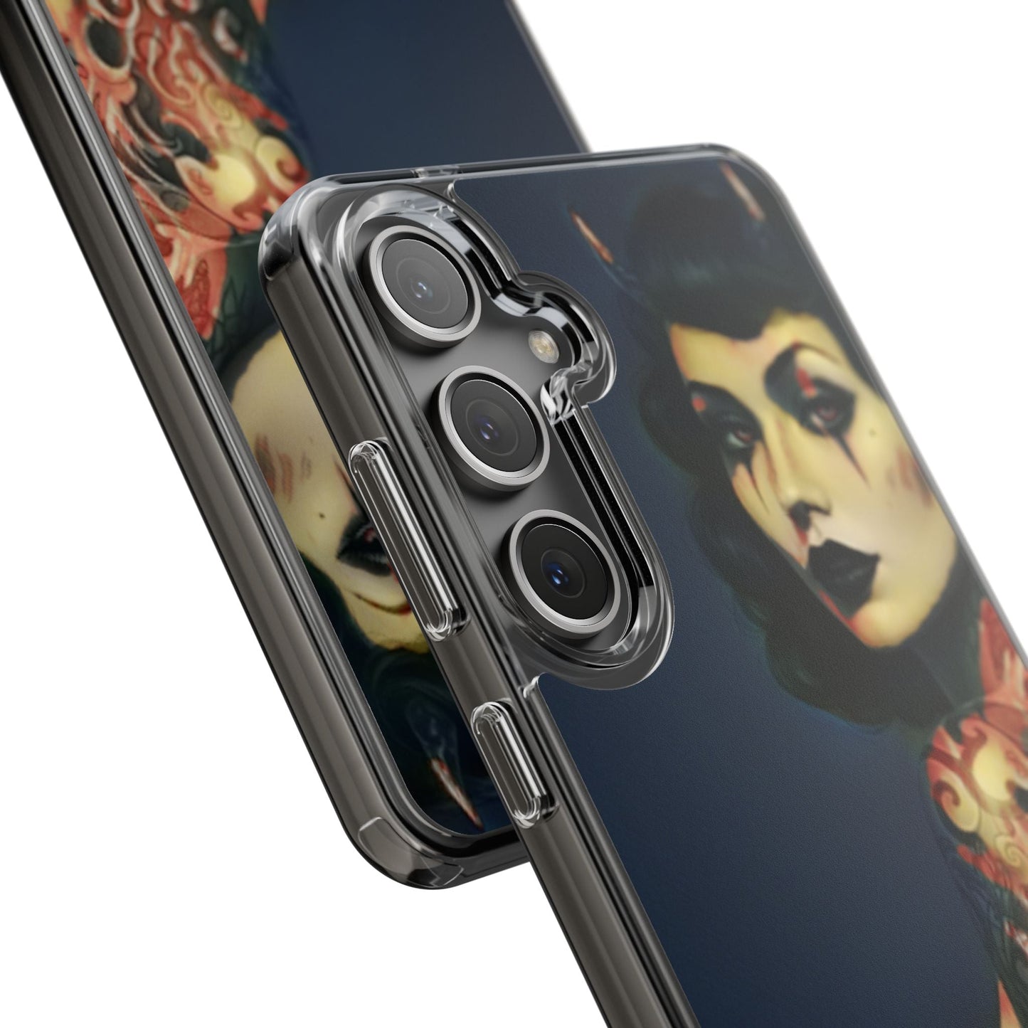 Gothic Devilish Tattooed Beauty Clear Phone Case